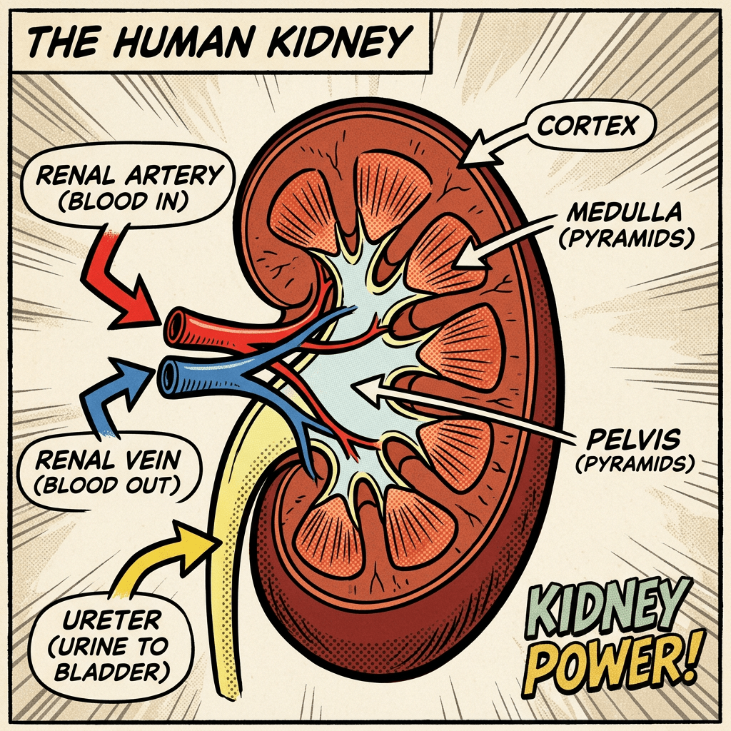 Simple human kidney illustration